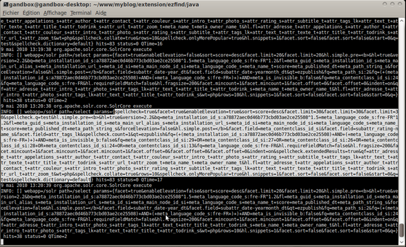 Solr output in an active console